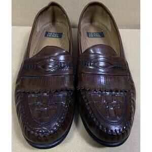 Nunn Bush Brown Penny Loafer Woven MocToe Tassel  Rare Designer 8 M 85481